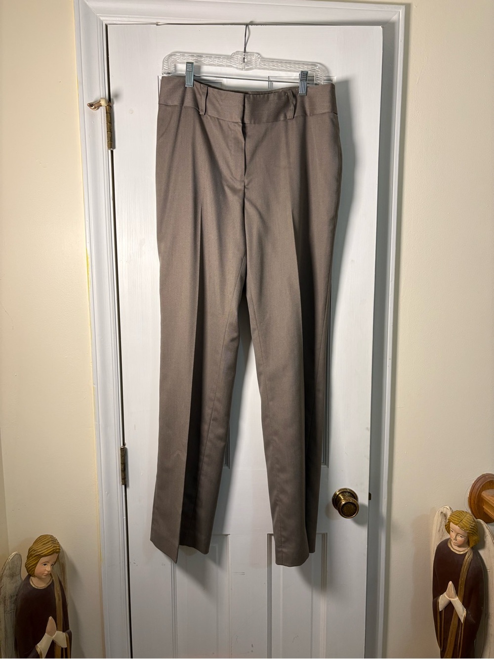 Anne Klein Taupe Straight-Leg Dress Pants